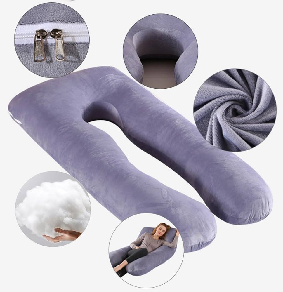 Coussin de Grossesse en U – Soutien Total pour Dos, Ventre et Hanches